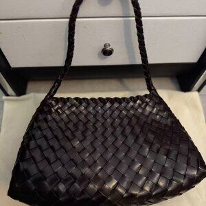 Dragon Diffusion Dark Brown Woven Leather Shoulder Bag